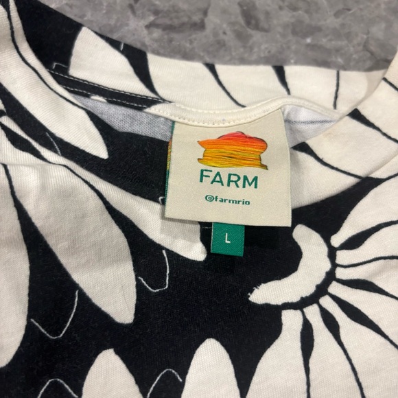 Farm Rio Black Copacabana Banana Print Sleeveless T-Shirt Cotton Large - Picture 4 of 6